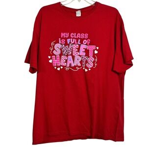 2/$15 Red My Class is Full of Sweethearts Teacher Valentines‎ Day T-Shirt (3128)